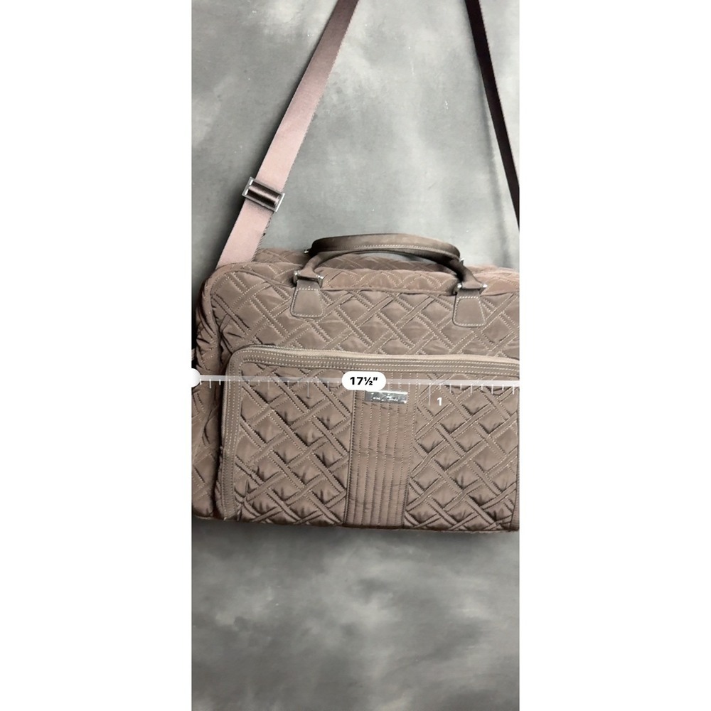 Vera Bradley Duffle Bag Brown Quilted Microfiber Travel Weekender Crossbody - Picture 8 of 8